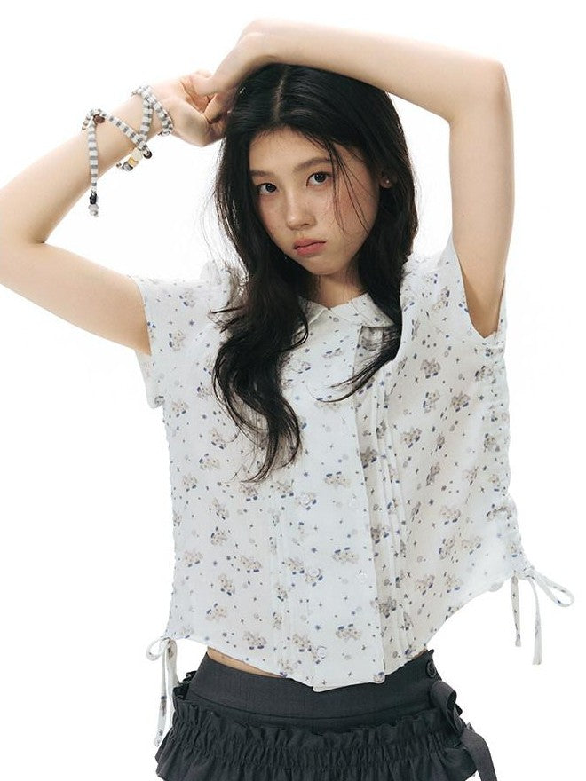 NAPSNAPS Pony Print Puff Sleeve Collared Women&