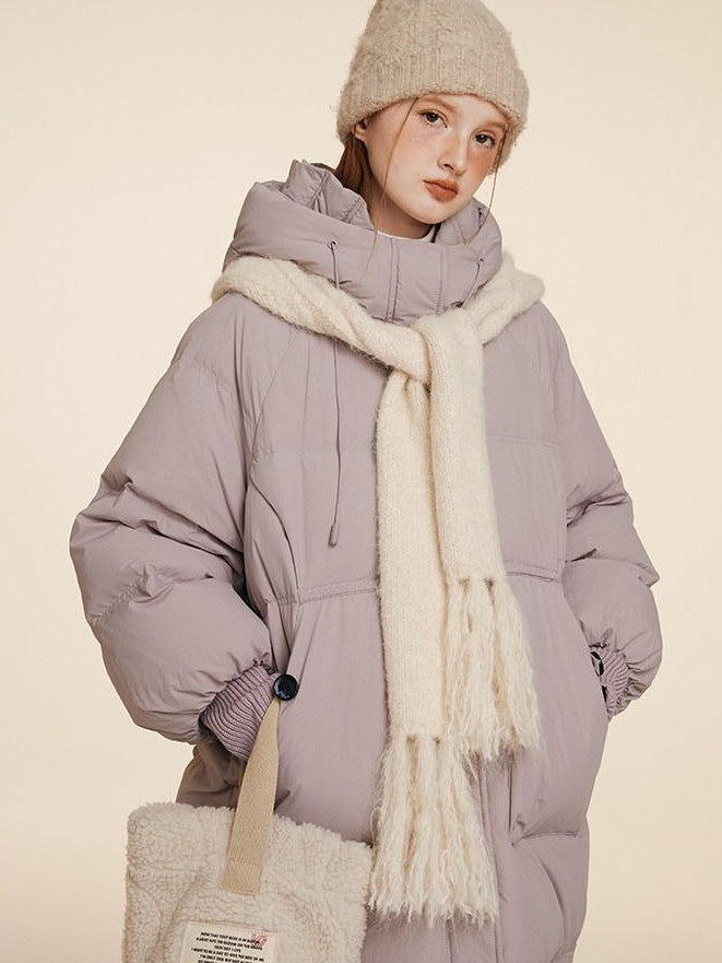 NAPSNAPS Puffer Zipper Patchwork Hooded Loose Women&
