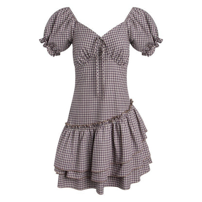 NAPSNAPS_Purple_Plaid_Asymmetrical_Double_Layer_V-neck_Women&
