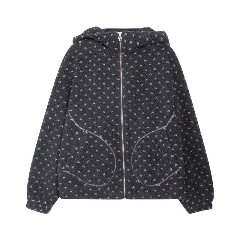 NAPSNAPS_Rabbit_Ear_Polka_Dot_Sherpa_Zip_Drawstring_Women&