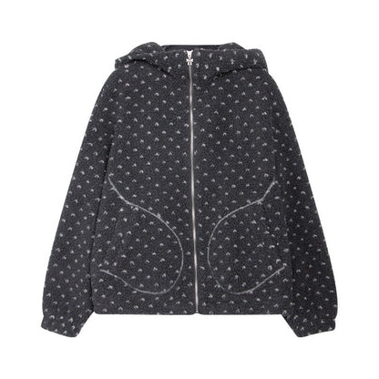 NAPSNAPS_Rabbit_Ear_Polka_Dot_Sherpa_Zip_Drawstring_Women&