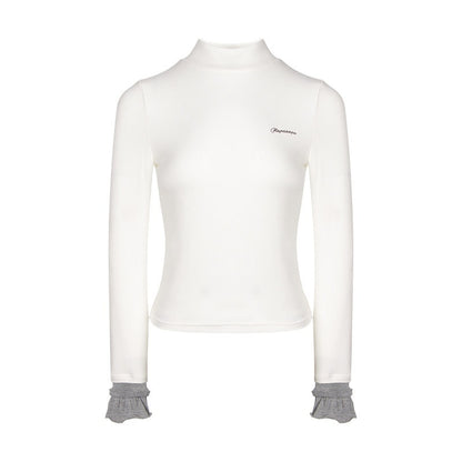 NAPSNAPS_Raspberry_Colorblock_Ruffle_Cuff_Mock_Half_Collar_Women&