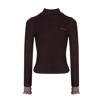 NAPSNAPS_Raspberry_Colorblock_Ruffle_Cuff_Mock_Half_Collar_Women&