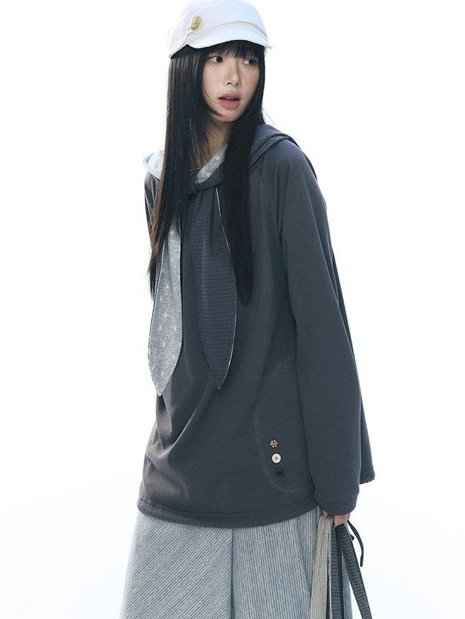 NAPSNAPS Raw Hem Drawstring Loose Fit Women&