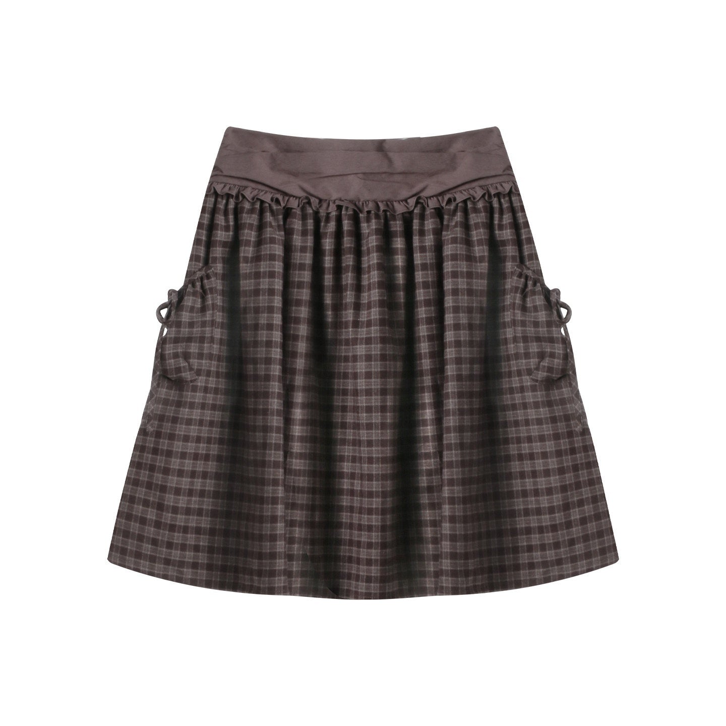 NAPSNAPS_Red_Plaid_Large_Pocket_Patchwork_Pleated_Waist_Women&