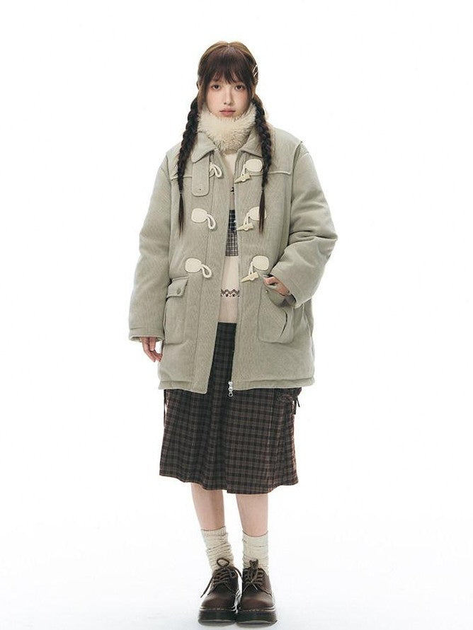 NAPSNAPS Red Plaid Large Pocket Patchwork Pleated Waist Women&