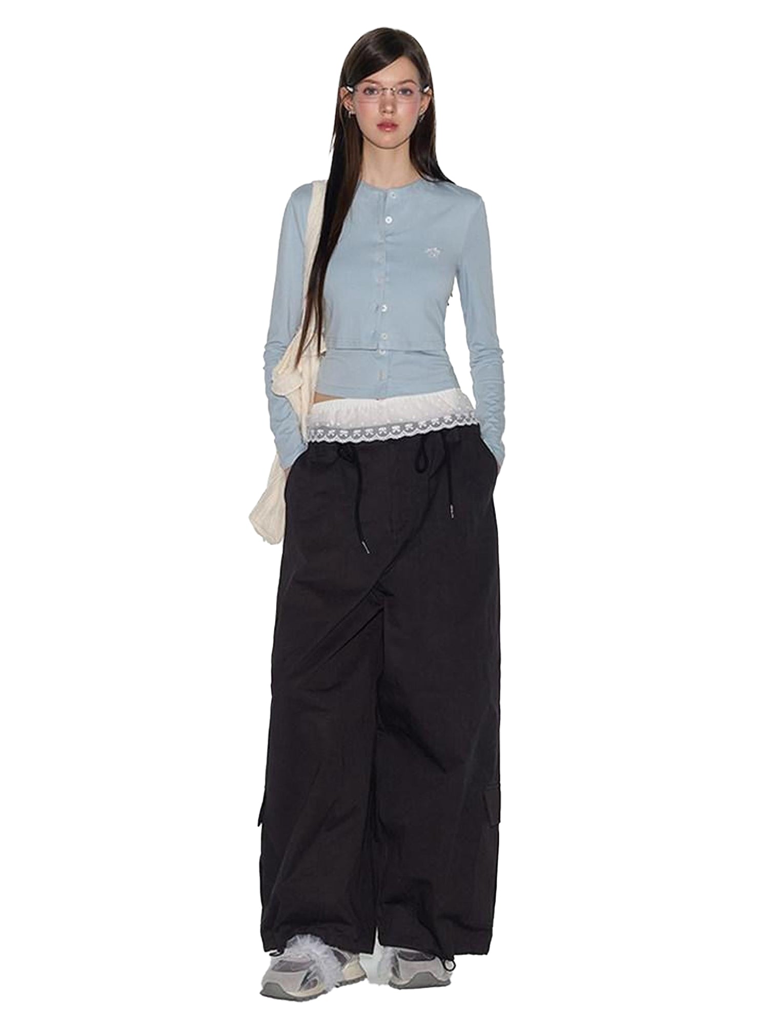 NAPSNAPS Relaxed Drawstring Pockets Low Waist Women&