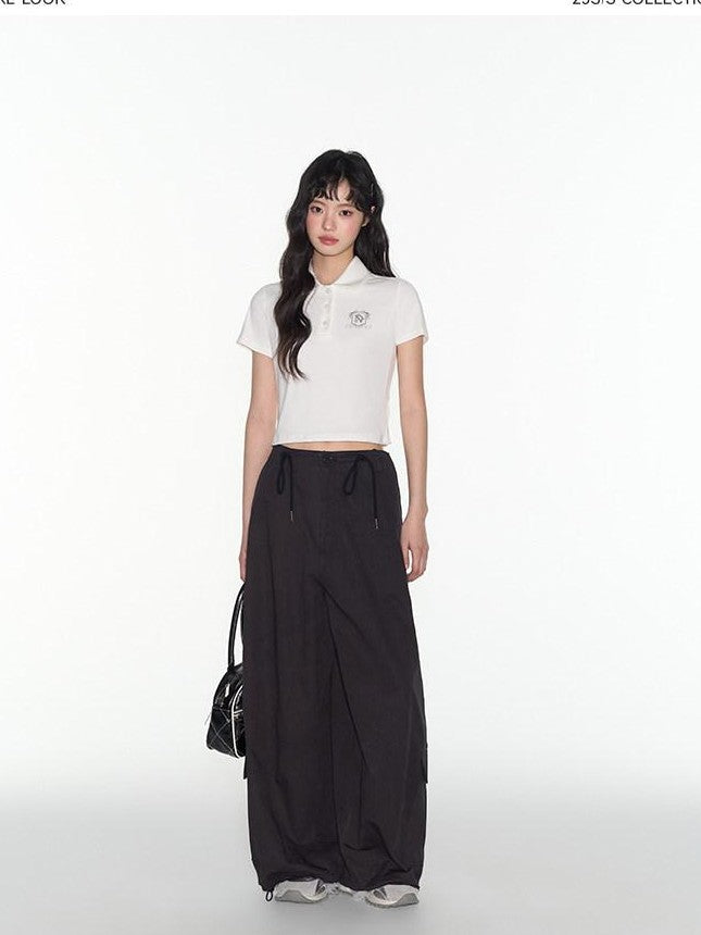 NAPSNAPS Relaxed Drawstring Pockets Low Waist Women&