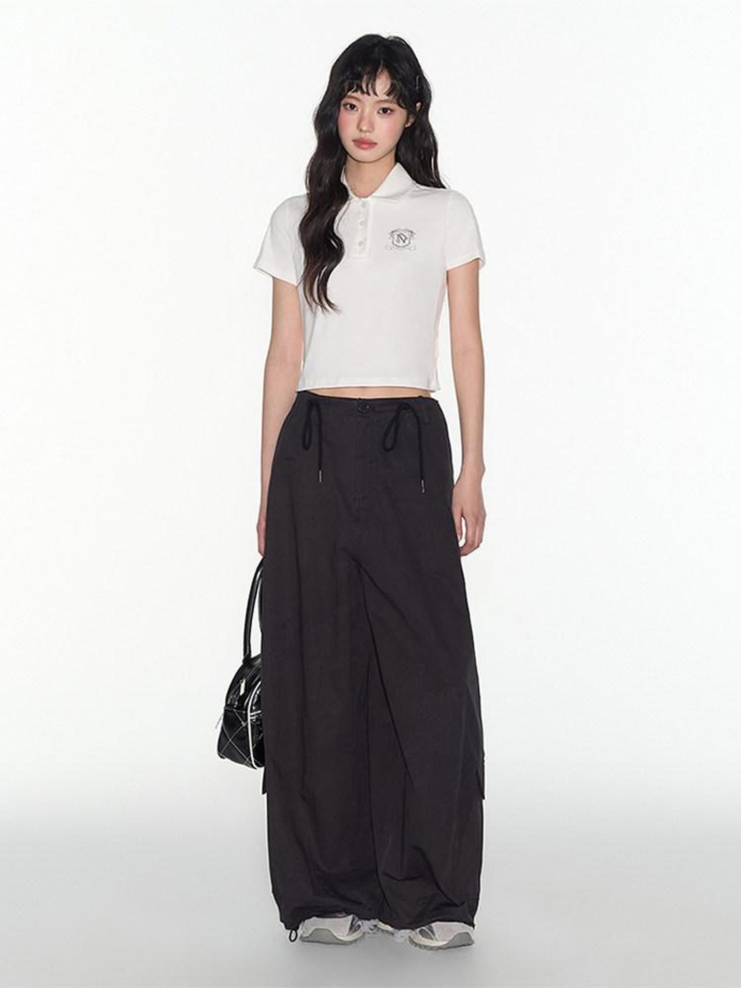NAPSNAPS Relaxed Drawstring Pockets Low Waist Women&