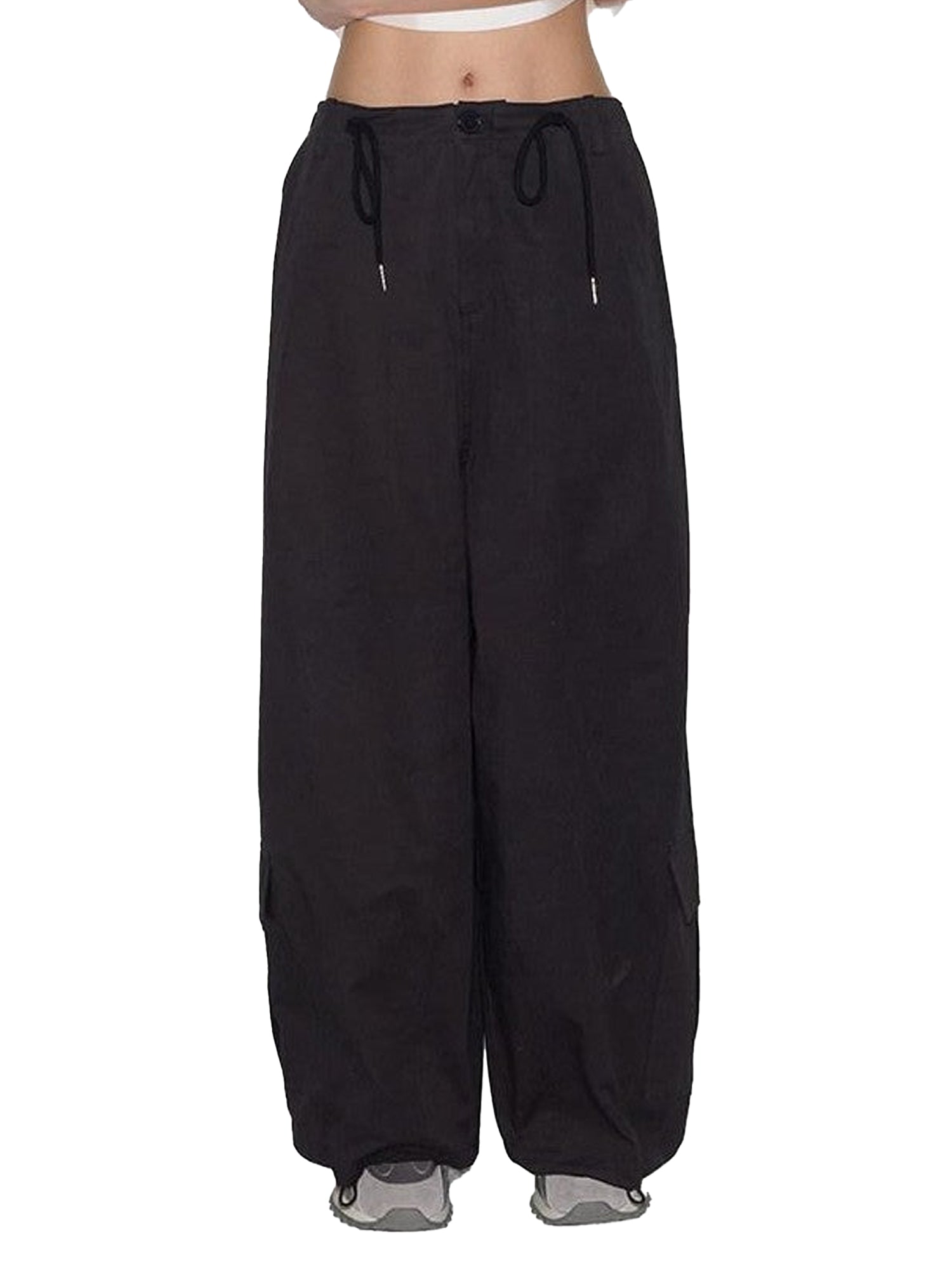 NAPSNAPS Relaxed Drawstring Pockets Low Waist Women&