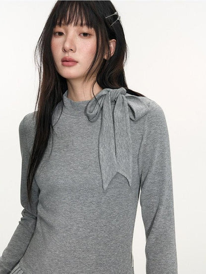 NAPSNAPS Retro Fair Isle Jacquard Bow Button Women&