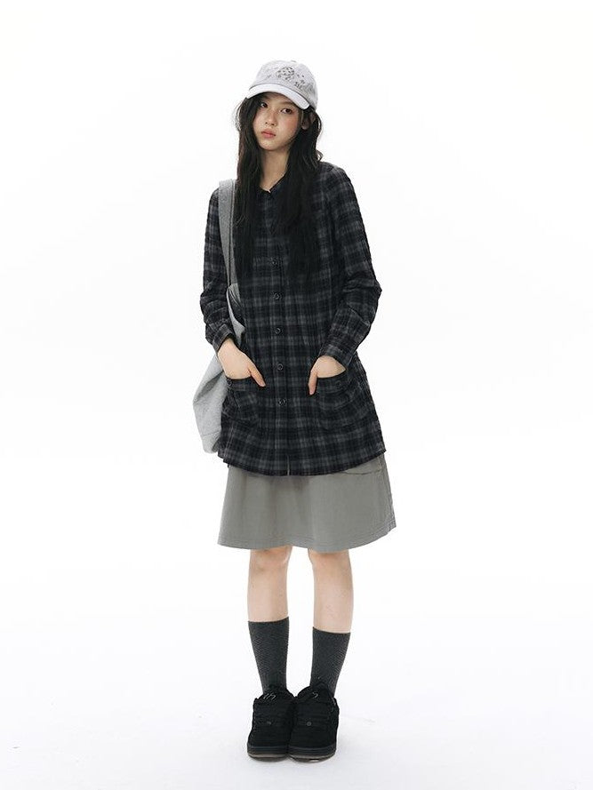 NAPSNAPS Retro Utility Button Wide Waist A Line Women&