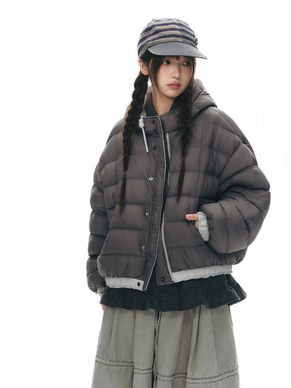 NAPSNAPS Reversible Channel Quilted Hooded Women&