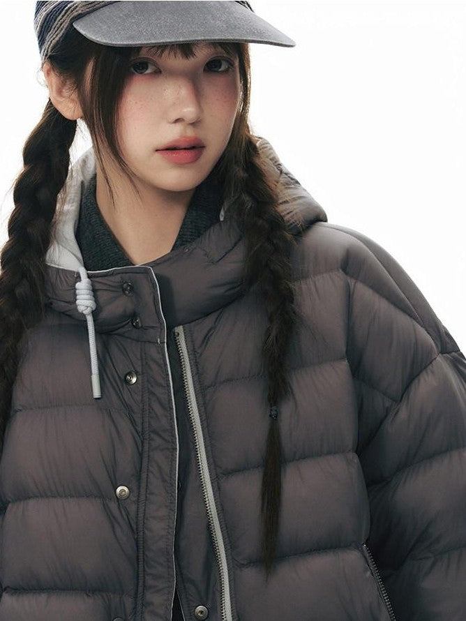 NAPSNAPS Reversible Channel Quilted Hooded Women&