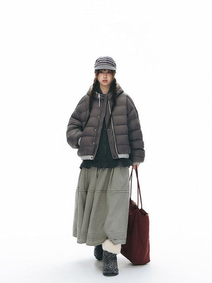 NAPSNAPS Reversible Channel Quilted Hooded Women&