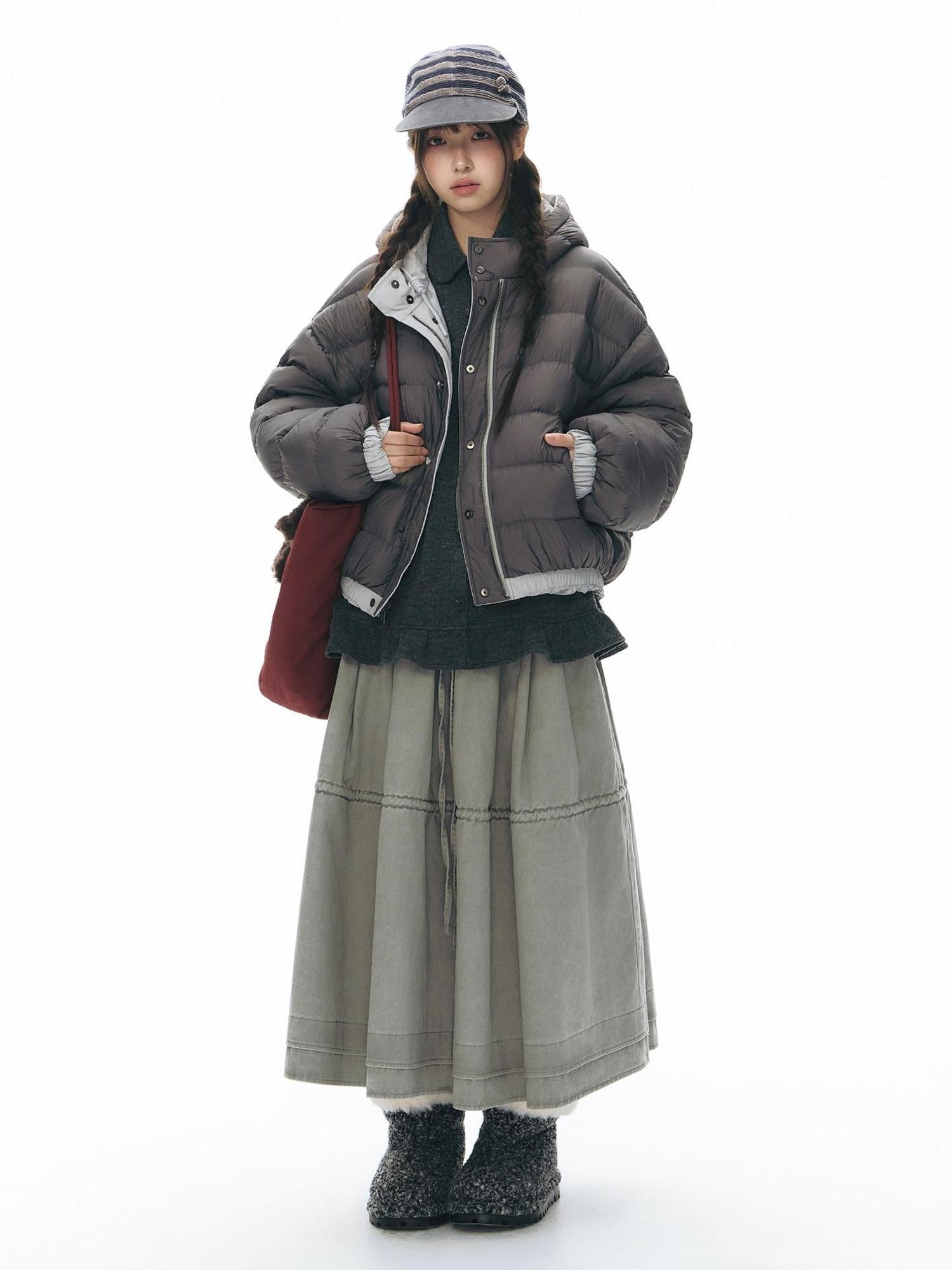 NAPSNAPS Reversible Channel Quilted Hooded Women&