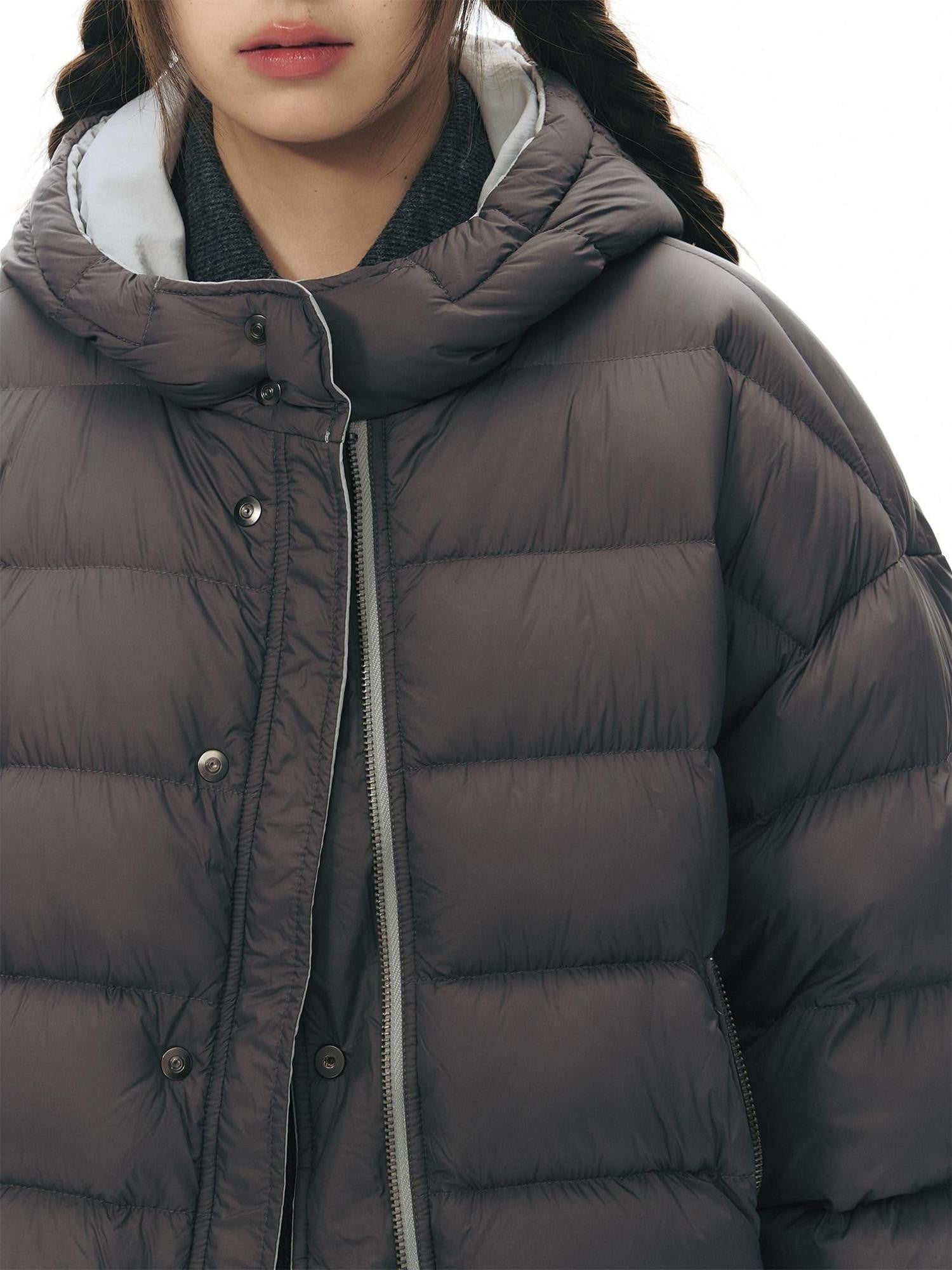 NAPSNAPS Reversible Channel Quilted Hooded Women&