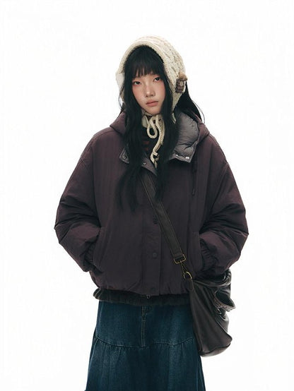 NAPSNAPS Reversible Channel Quilted Hooded Women&