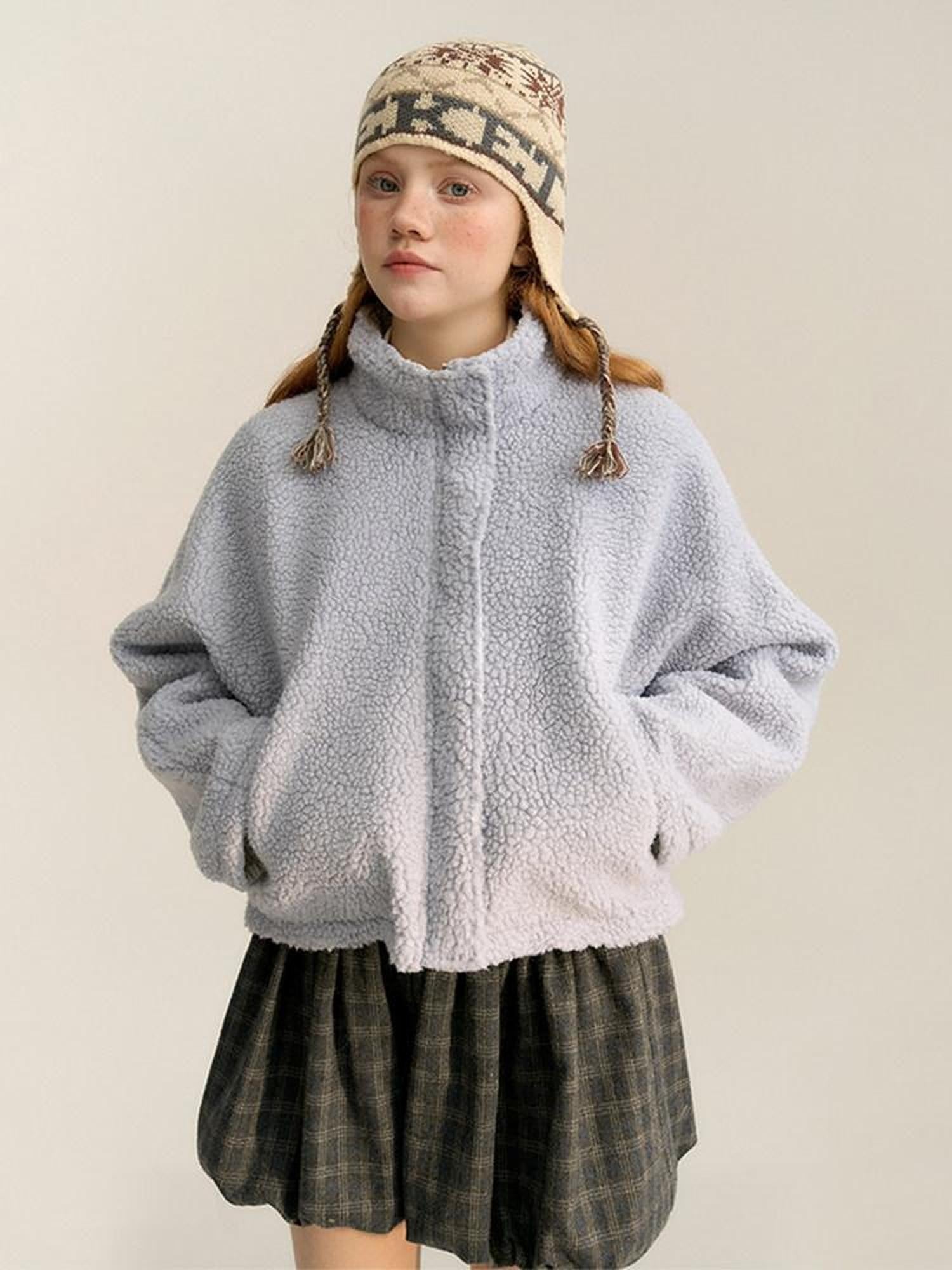 NAPSNAPS Reversible Embroidered Striped Stand Collar Women&