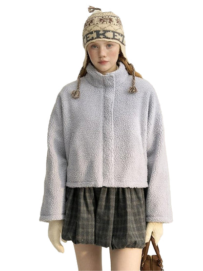 NAPSNAPS Reversible Embroidered Striped Stand Collar Women&