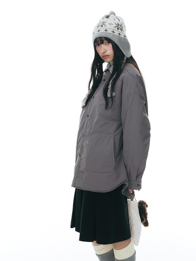 NAPSNAPS Reversible Plaid Lightweight Loose Women&