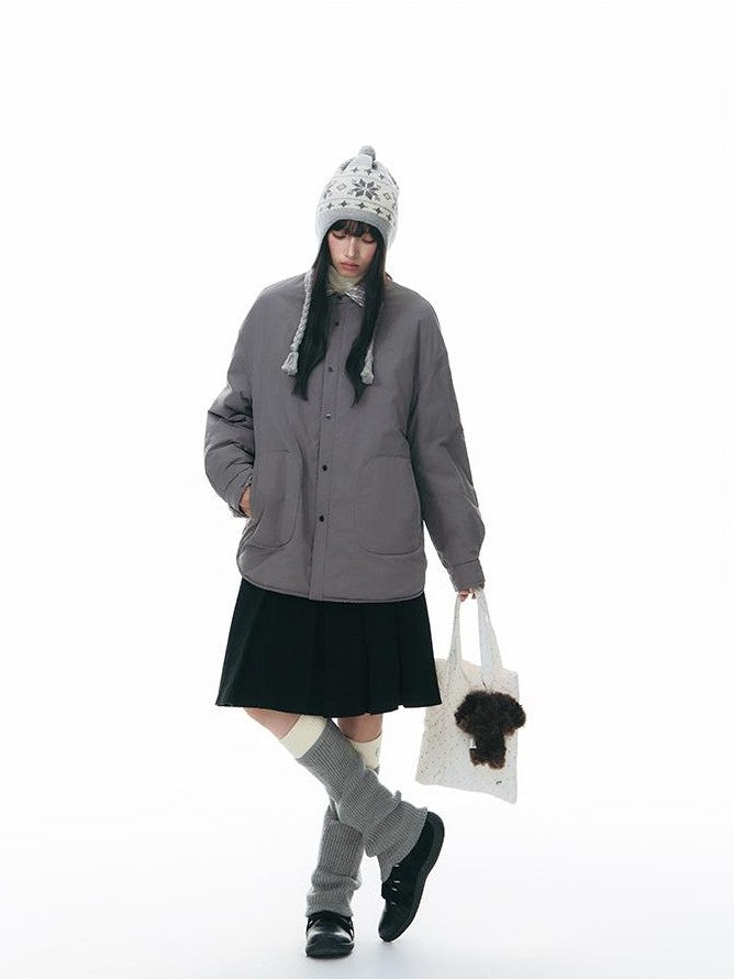 NAPSNAPS Reversible Plaid Lightweight Loose Women&