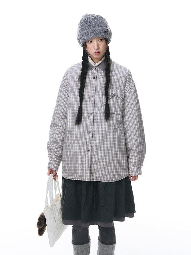 NAPSNAPS Reversible Plaid Lightweight Loose Women&
