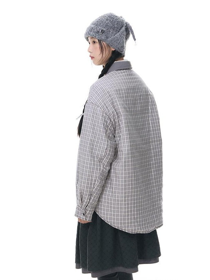NAPSNAPS Reversible Plaid Lightweight Loose Women&