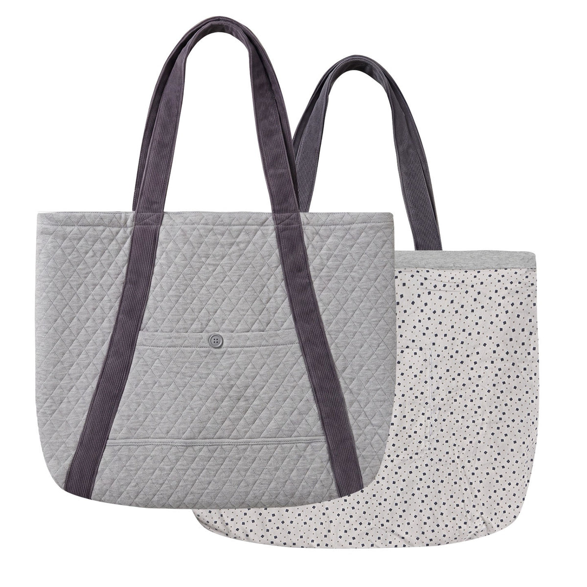 NAPSNAPS_Reversible_Quilted_Patchwork_Open_Top_Canvas_Tote_Women&