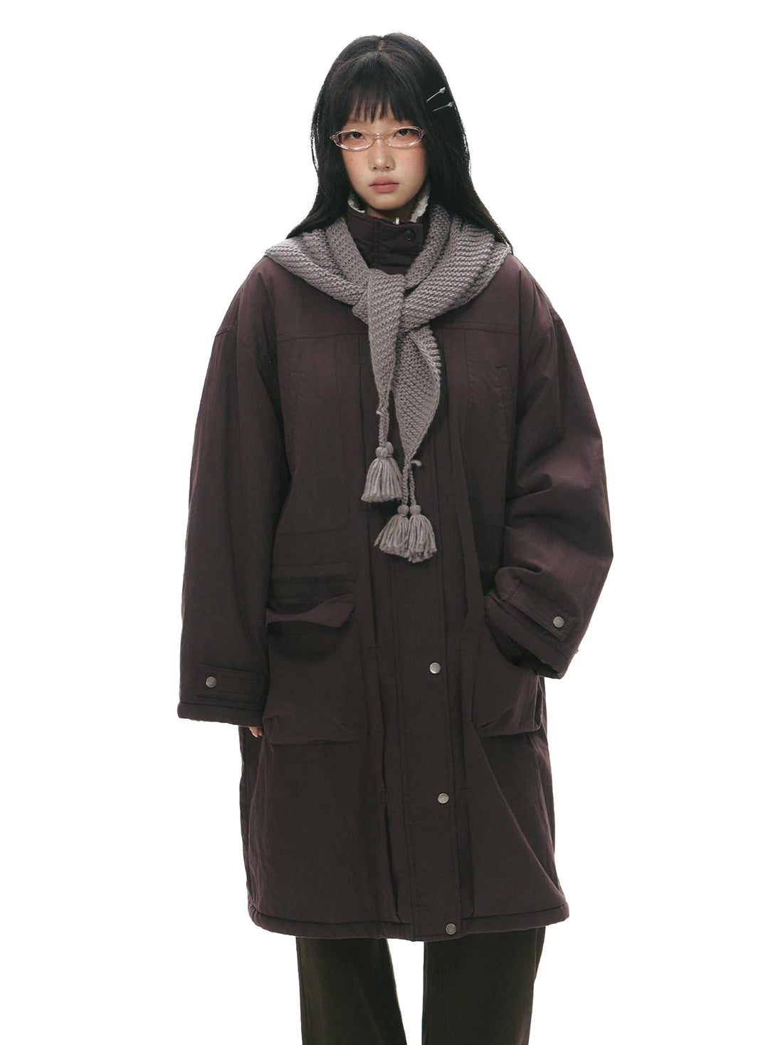 NAPSNAPS Reversible Shearling Stand Collar Women&