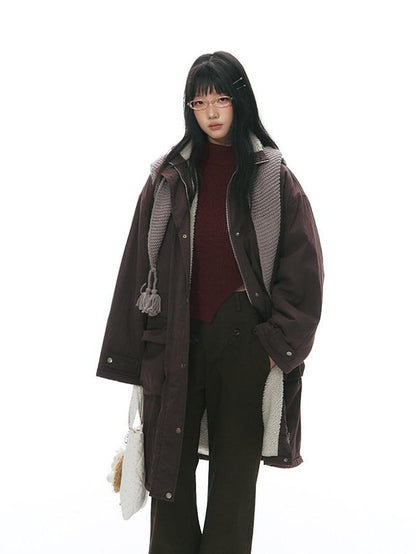 NAPSNAPS Reversible Shearling Stand Collar Women&