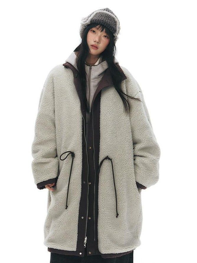 NAPSNAPS Reversible Shearling Stand Collar Women&