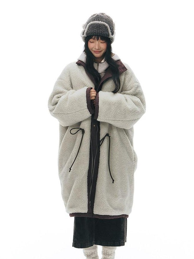 NAPSNAPS Reversible Shearling Stand Collar Women&