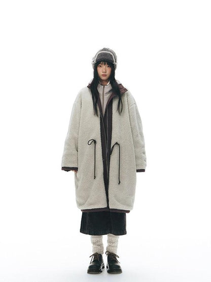 NAPSNAPS Reversible Shearling Stand Collar Women&