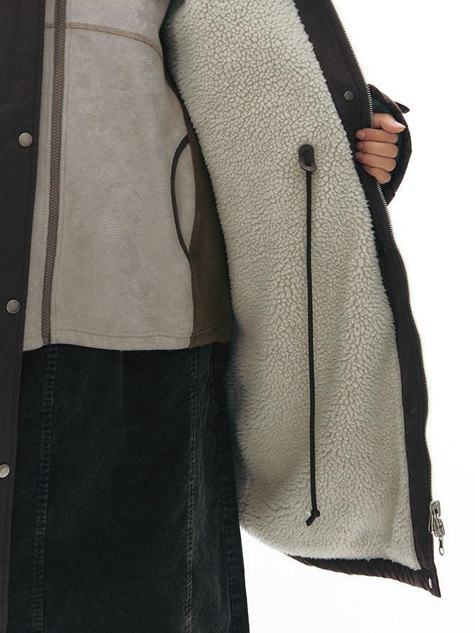 NAPSNAPS Reversible Shearling Stand Collar Women&
