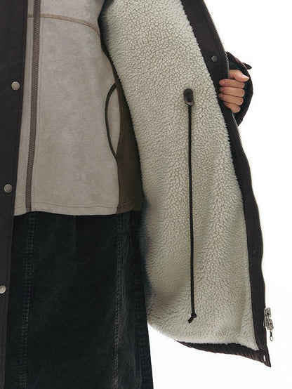 NAPSNAPS Reversible Shearling Stand Collar Women&