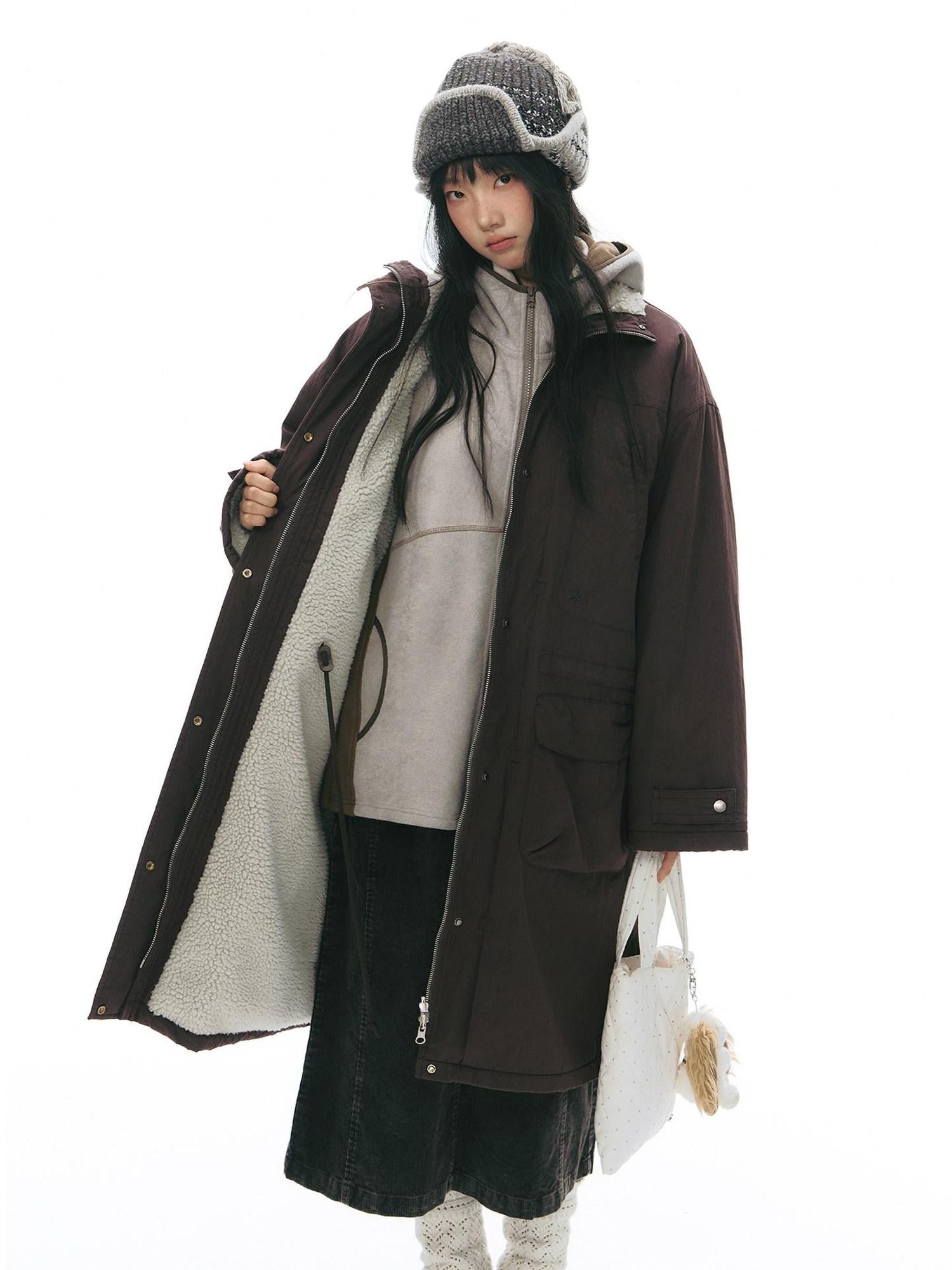 NAPSNAPS Reversible Shearling Stand Collar Women&