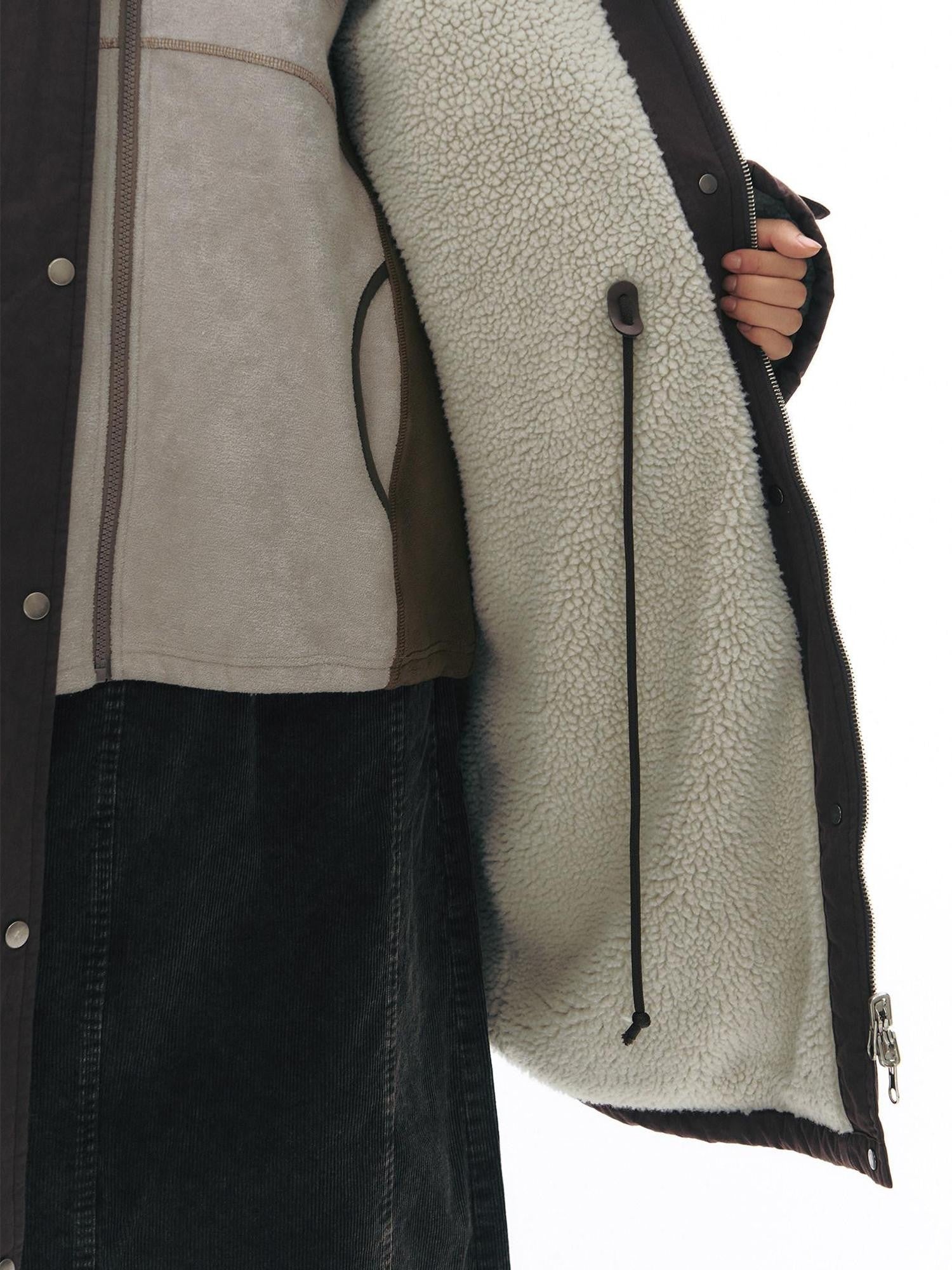 NAPSNAPS Reversible Shearling Stand Collar Women&