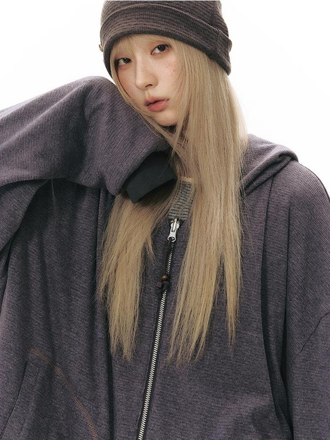 NAPSNAPS Reversible Striped Kangaroo Pocket Drop Shoulder Women&