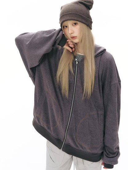 NAPSNAPS Reversible Striped Kangaroo Pocket Drop Shoulder Women&