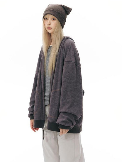 NAPSNAPS Reversible Striped Kangaroo Pocket Drop Shoulder Women&