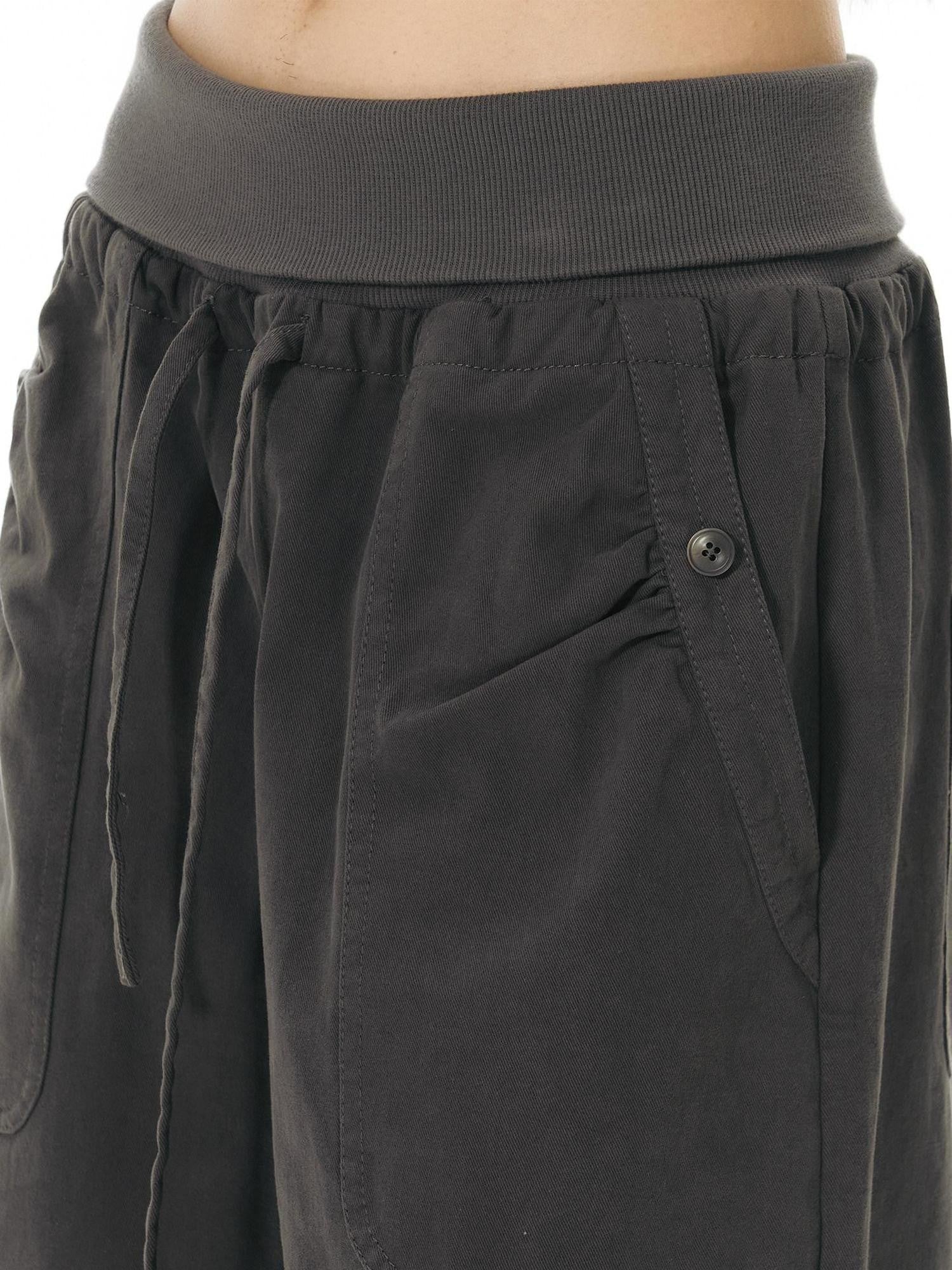 NAPSNAPS Ribbed Drawstring Waist Cargo Pocket Straight Women&