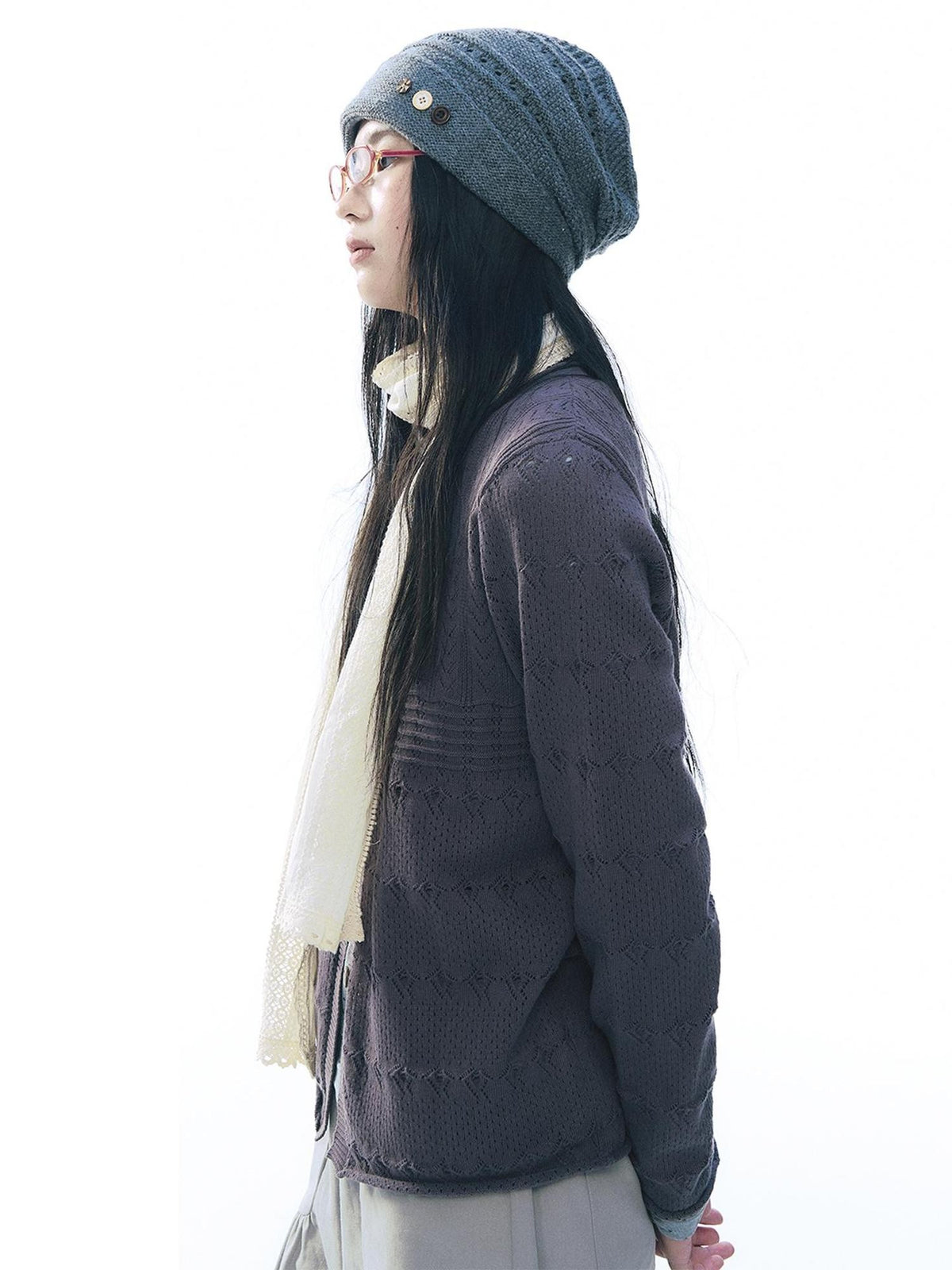 NAPSNAPS Rolled Edge Jacquard Geometric Women&