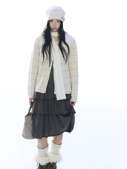 NAPSNAPS Rolled Edge Jacquard Geometric Women&