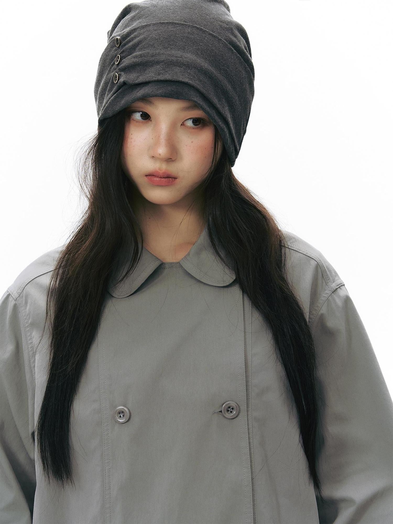 NAPSNAPS Ruched Side Seam Button Slouchy Adjustable Women&