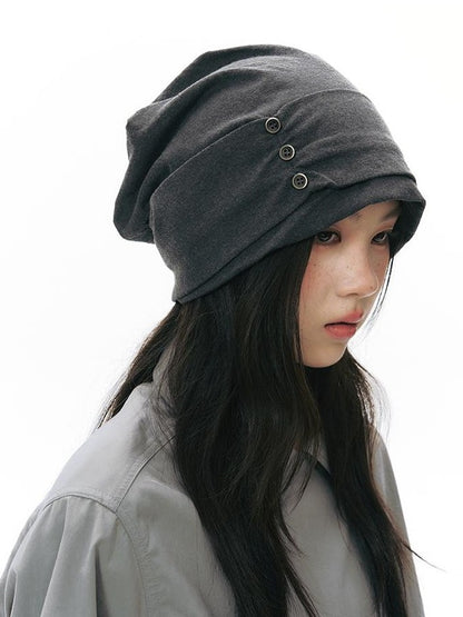 NAPSNAPS Ruched Side Seam Button Slouchy Adjustable Women&