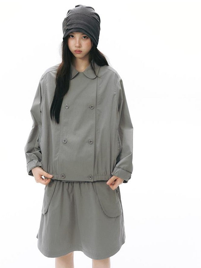 NAPSNAPS Ruched Side Seam Button Slouchy Adjustable Women&