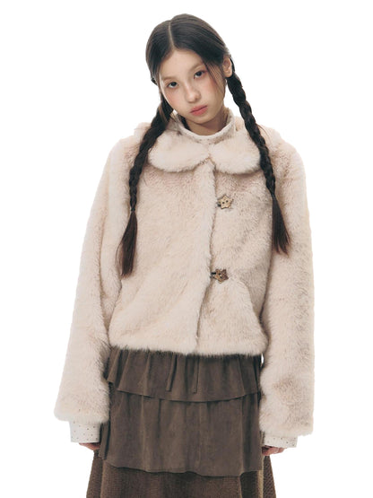 NAPSNAPS Ruffle Collar Star Buttons Women&