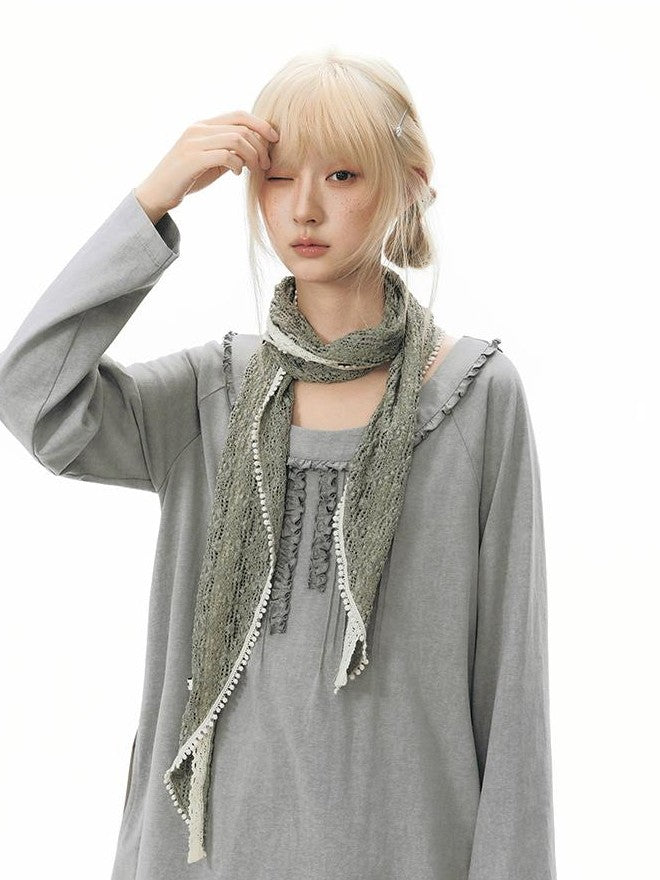 NAPSNAPS Ruffle Edge Pleated Front Tape Raglan Women&