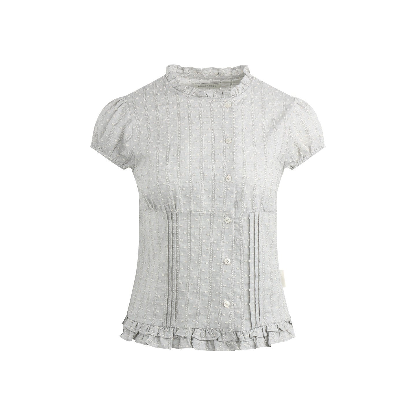 NAPSNAPS_Ruffle_Trim_Cinched_Waist_Puff_Sleeve_Women&